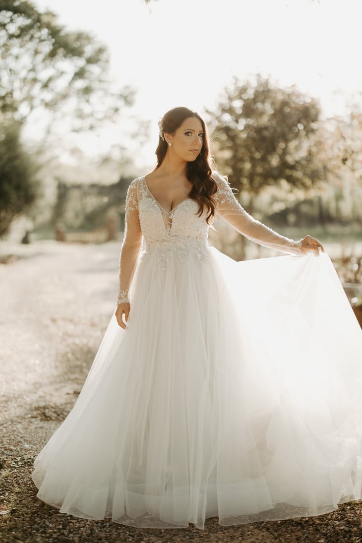 A Woman Wearing a Wedding Gown