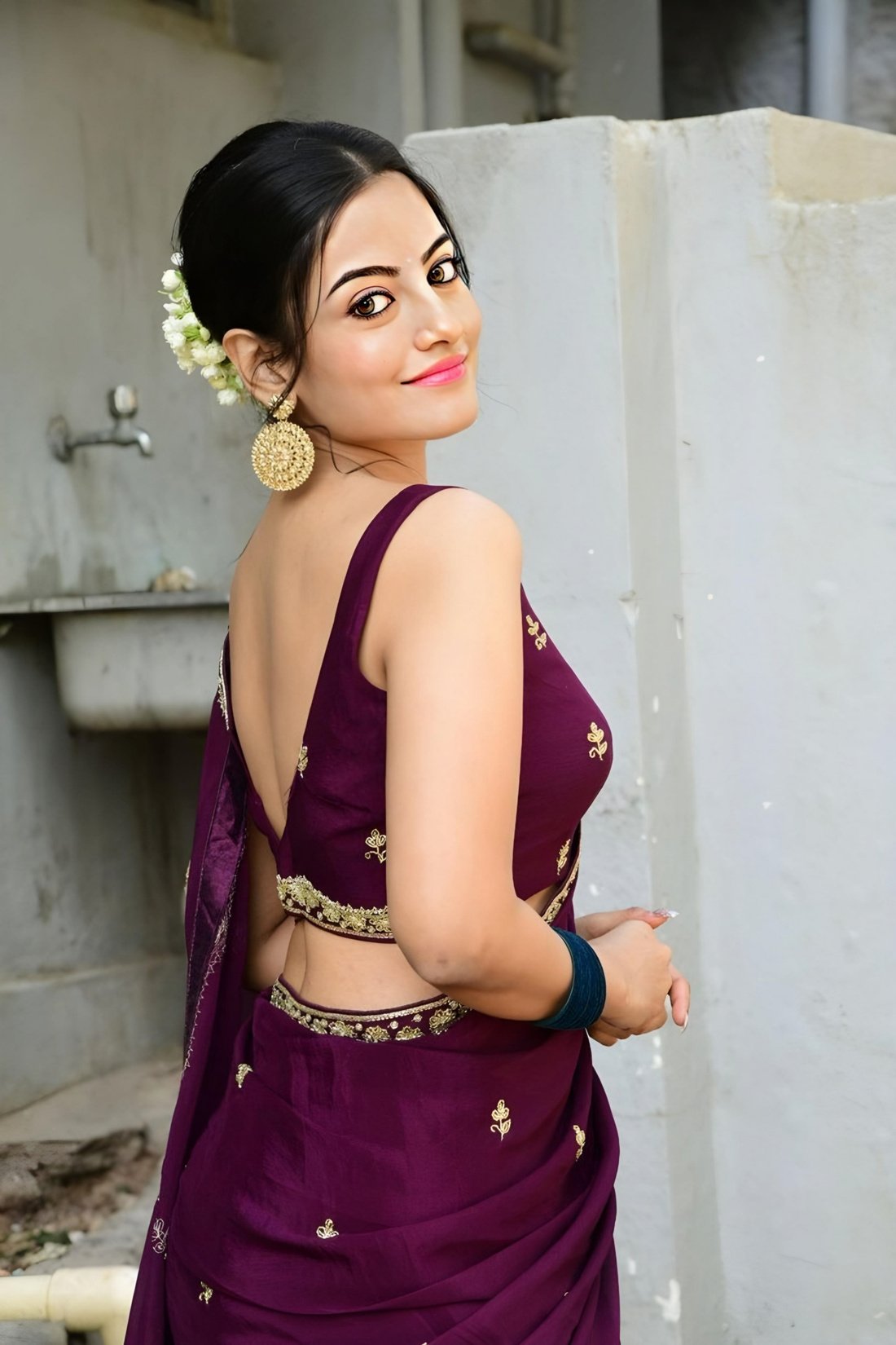 Beautiful women in Indian banarasi saree